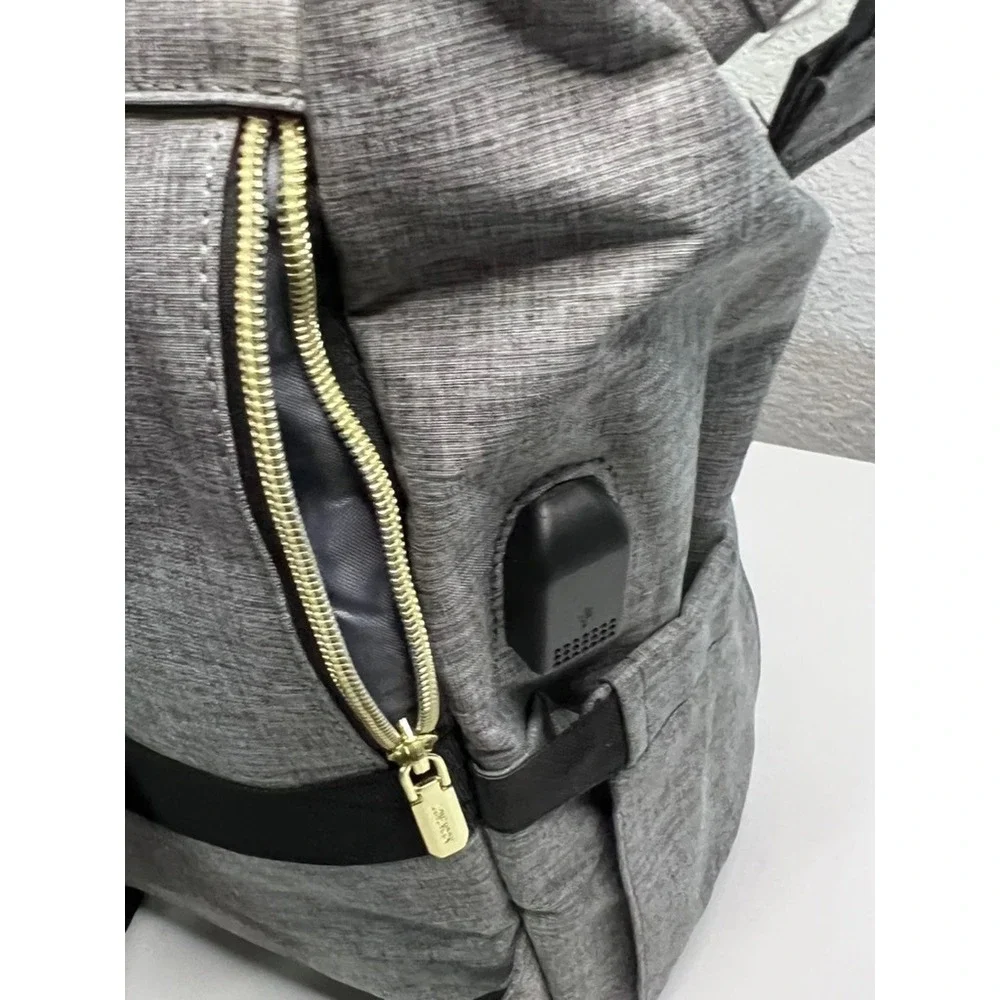 LOVEVOOK‎ Laptop Backpack Gray Heather Gold Hardware Travel Work Bag voila